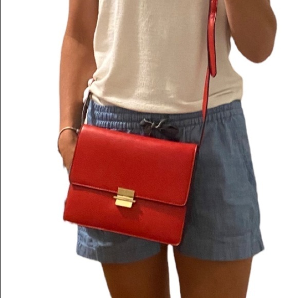 TopShop vegan Leather red crossbody bag in very good condition. - Picture 1 of 11